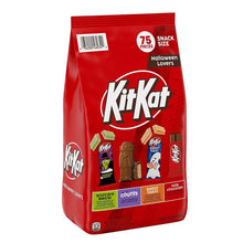 Assorted wafer snack bag, red, KitKat 75 snack pieces, Halloween lover graphics.