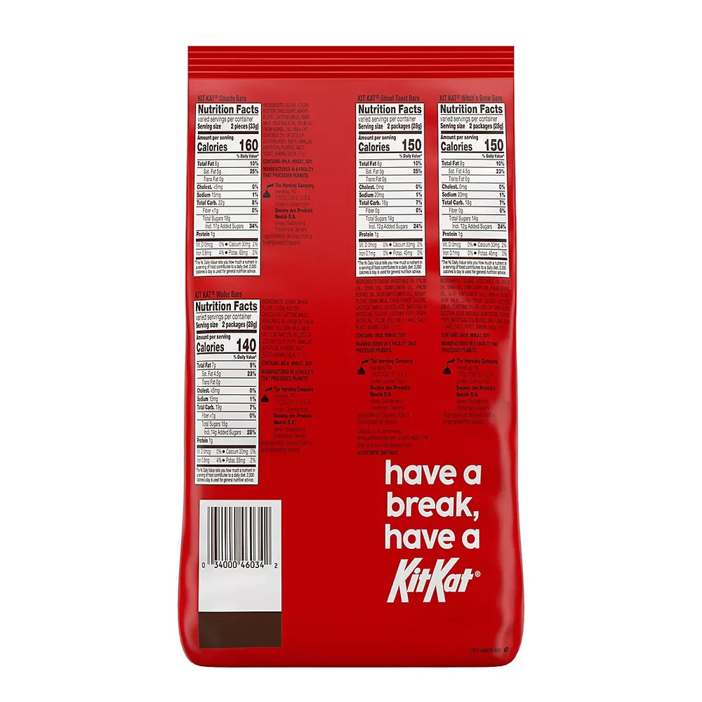 Kit Kat Assorted Flavored Wafer Snack Size, Halloween Candy Bag, 75 ct. - USA MEGA SHOP