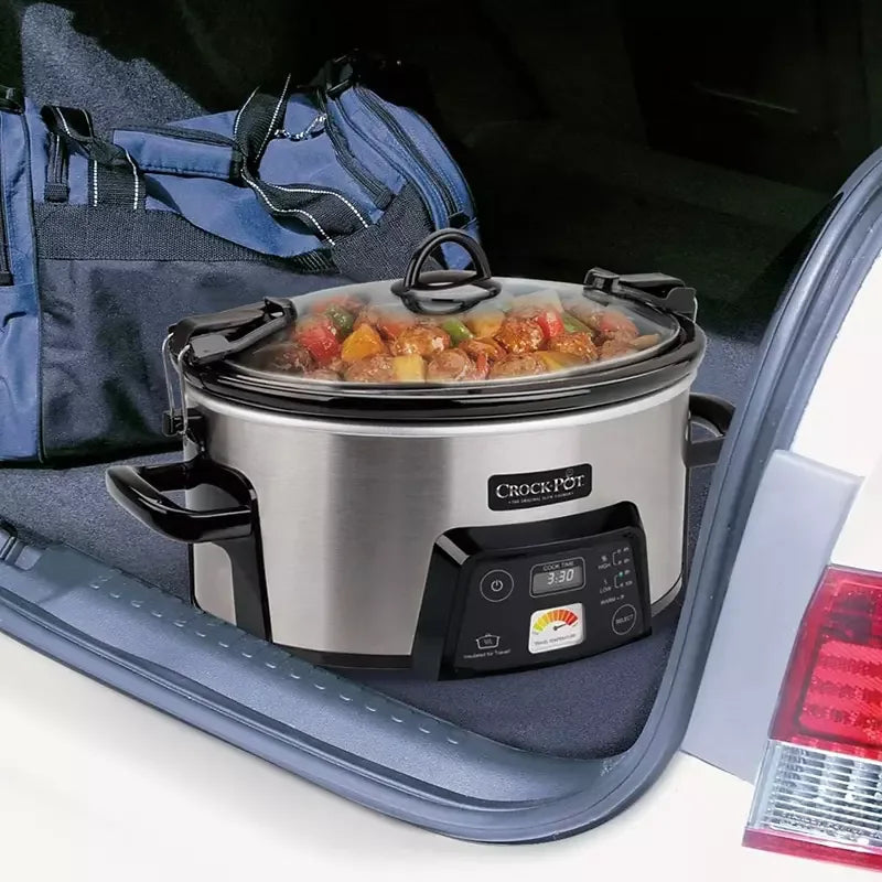 Crock-Pot Programmable 6-Qt. Travel Slow Cooker - USA MEGA SHOP