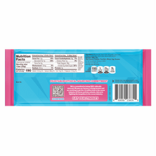 Milk chocolate bar wrapper back with nutrition facts and ingredients panel