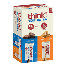 Think! High Protein Bar Variety Pack, Brownie Crunch, Peanut Butter, 20g Protein, 18 ct.