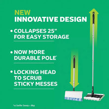 Swiffer Sweep + Mop mop with collapsible pole and sweeping pad