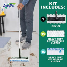 Swiffer Sweep + Mop Deluxe kit with mop and heavy-duty dry and wet cloths