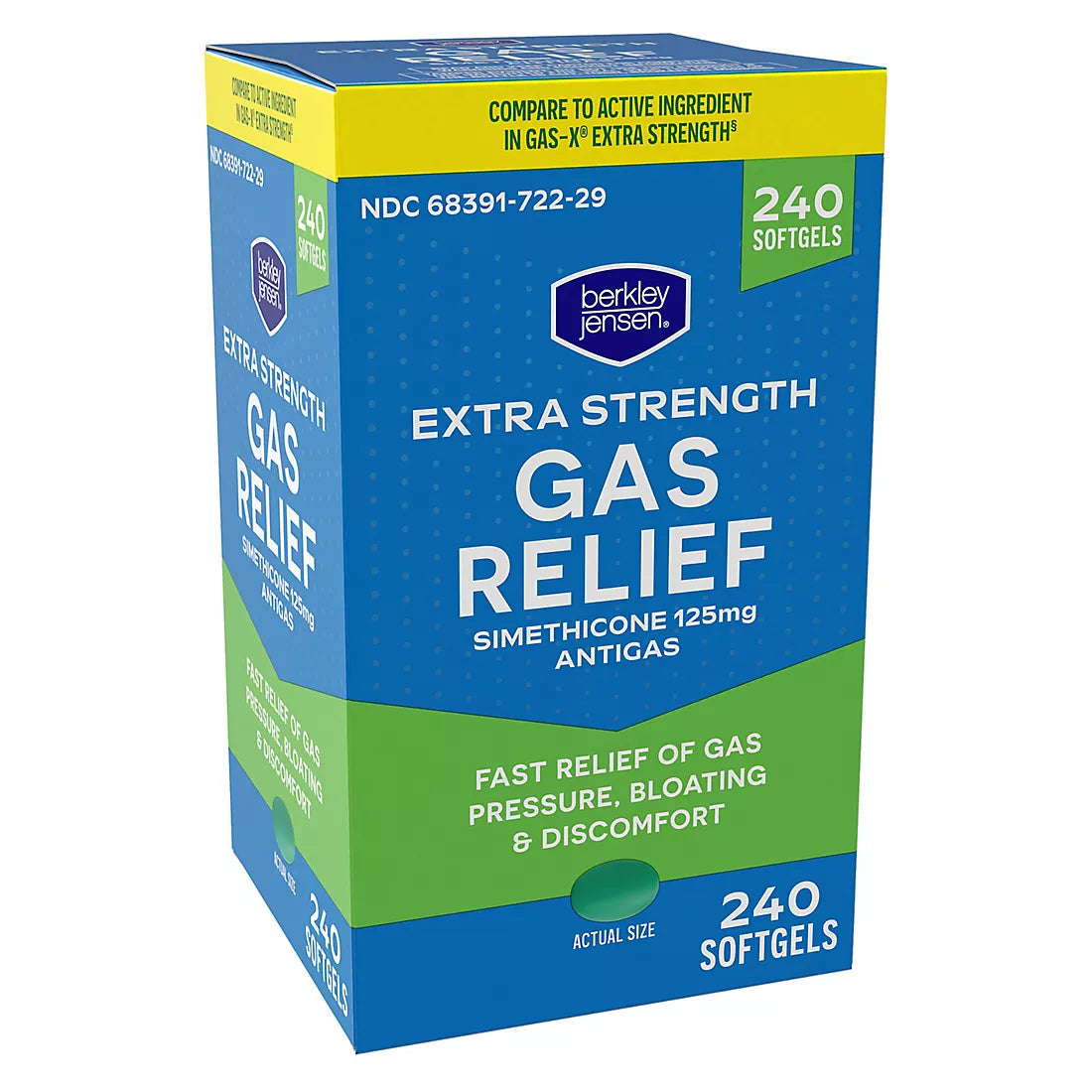 Berkley Jensen Simethicone 125mg Softgels, 240 ct.