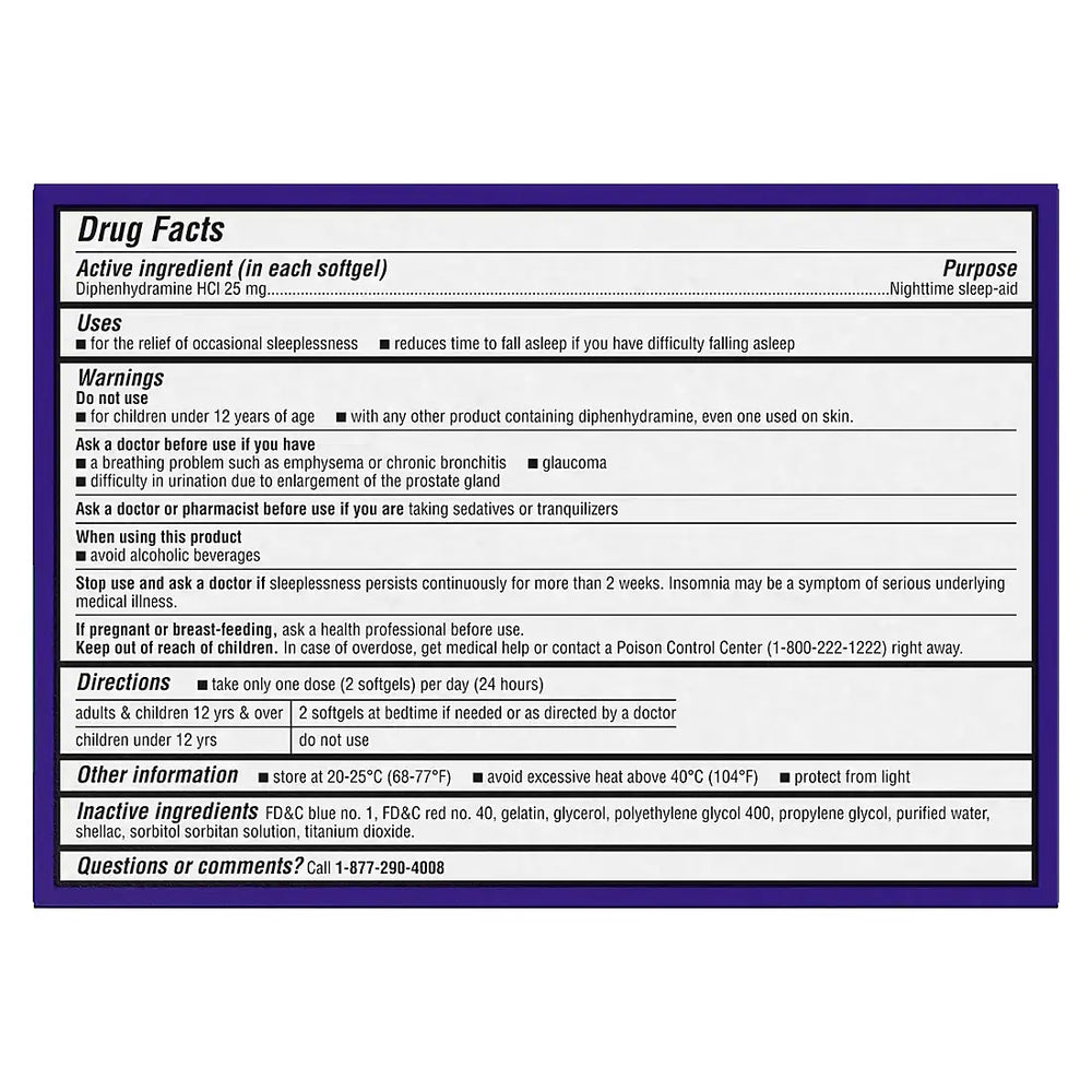 Berkley Jensen 25mg Diphenhydramine Hydrochloride Softgels, 192 ct.