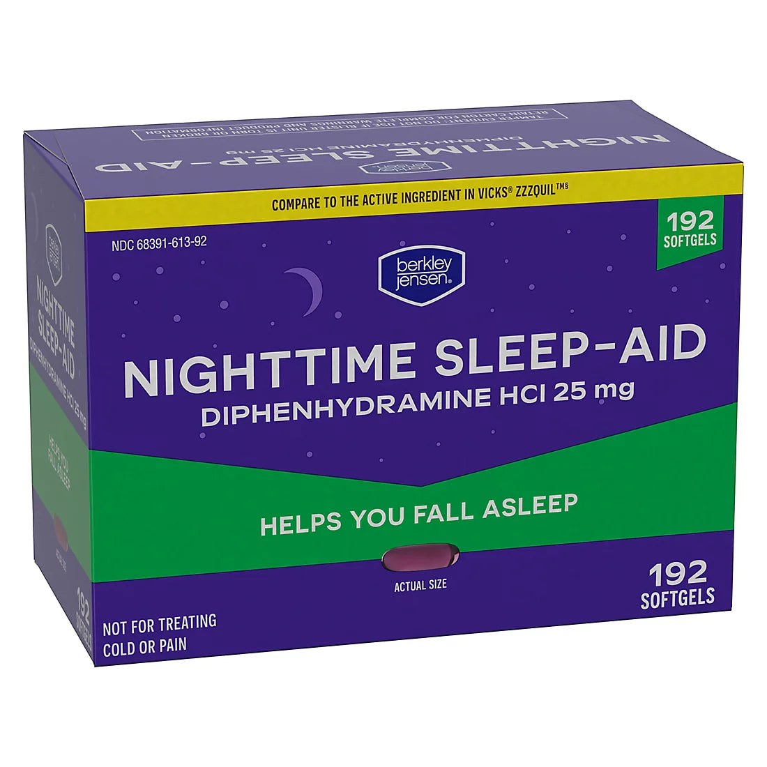 Berkley Jensen 25mg Diphenhydramine Hydrochloride Softgels, 192 ct.