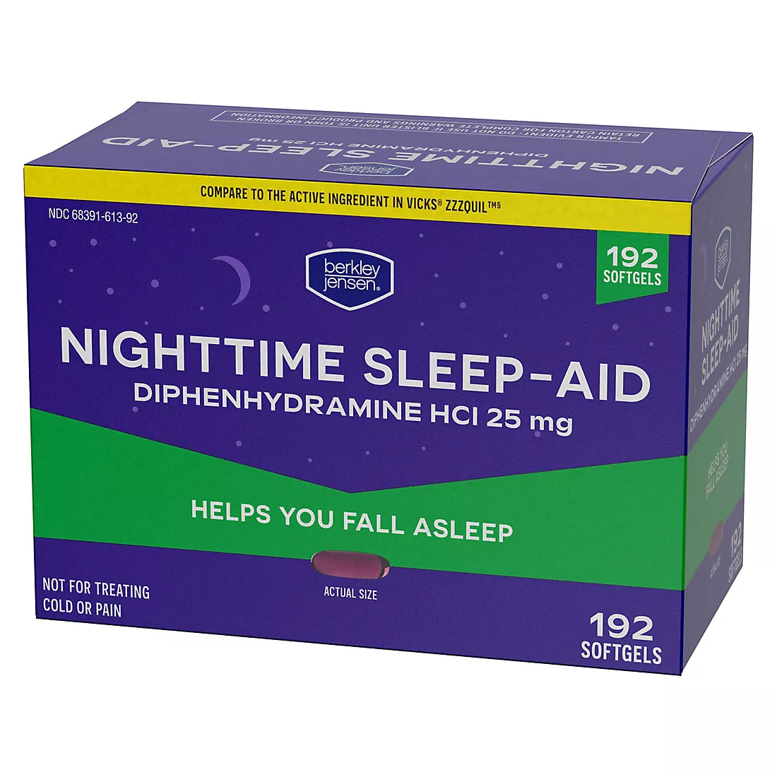 Berkley Jensen 25mg Diphenhydramine Hydrochloride Softgels, 192 ct.