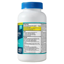 Ibuprofen 200mg softgel capsules bottle, back panel Drug Facts and uses