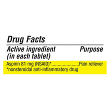 Aspirin 81 mg drug facts active ingredient and purpose panel