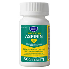 Berkley Jensen low-dose aspirin delayed-release tablets bottle, 81 mg, 365 enteric-coated