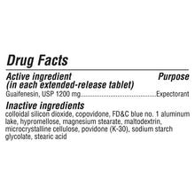 Drug Facts panel text: active ingredient guaifenesin and inactive ingredients list