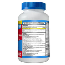 Acetaminophen PM caplets bottle back label with dosage and warnings