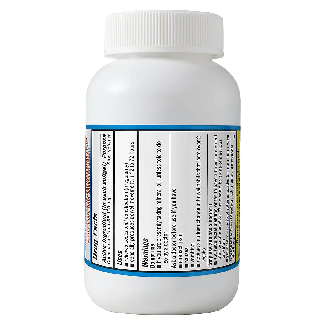 Berkley Jensen Stool Softener Docusate Sodium 100mg Softgels, 400 ct.