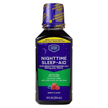 Nighttime Sleep-Aid diphenhydramine HCl 50mg/30mL berry flavor liquid bottle, 12 fl oz