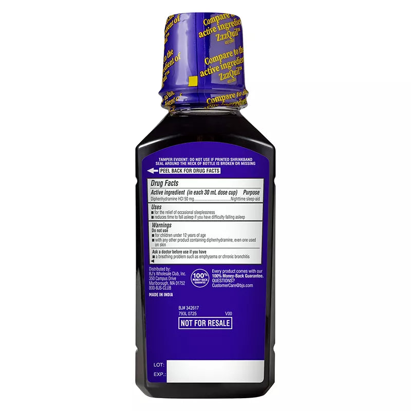 Berkley Jensen Night Time Sleep Aid Diphenhydramine HCl 50mg Liquid, 3 pk./12 fl. oz.