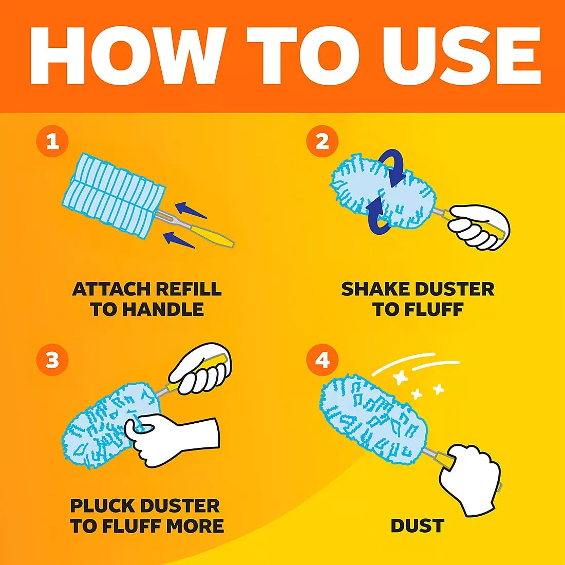 Swiffer Duster Starting Kit with Short Handle, 24 Duster Refills - USA MEGA SHOP