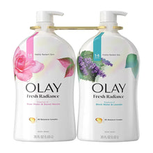 Body wash bottles with rose water and birch water & lavender