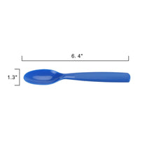 Blue plastic kids spoon, 6.4 in length