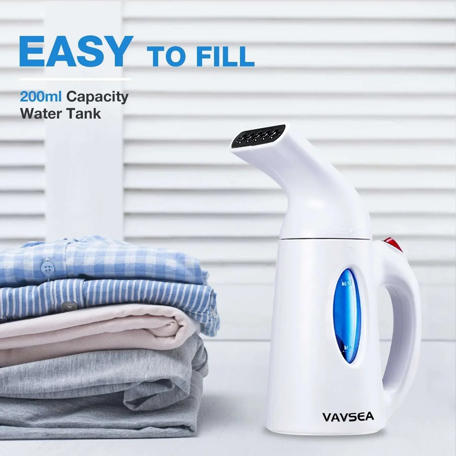 VAVSEA Steamer for Clothes, Portable Garment Steamer, Auto Shut-off Function, Wrinkles/ Steam/ Soften/ Clean/ Sterilize, White - USA MEGA SHOP