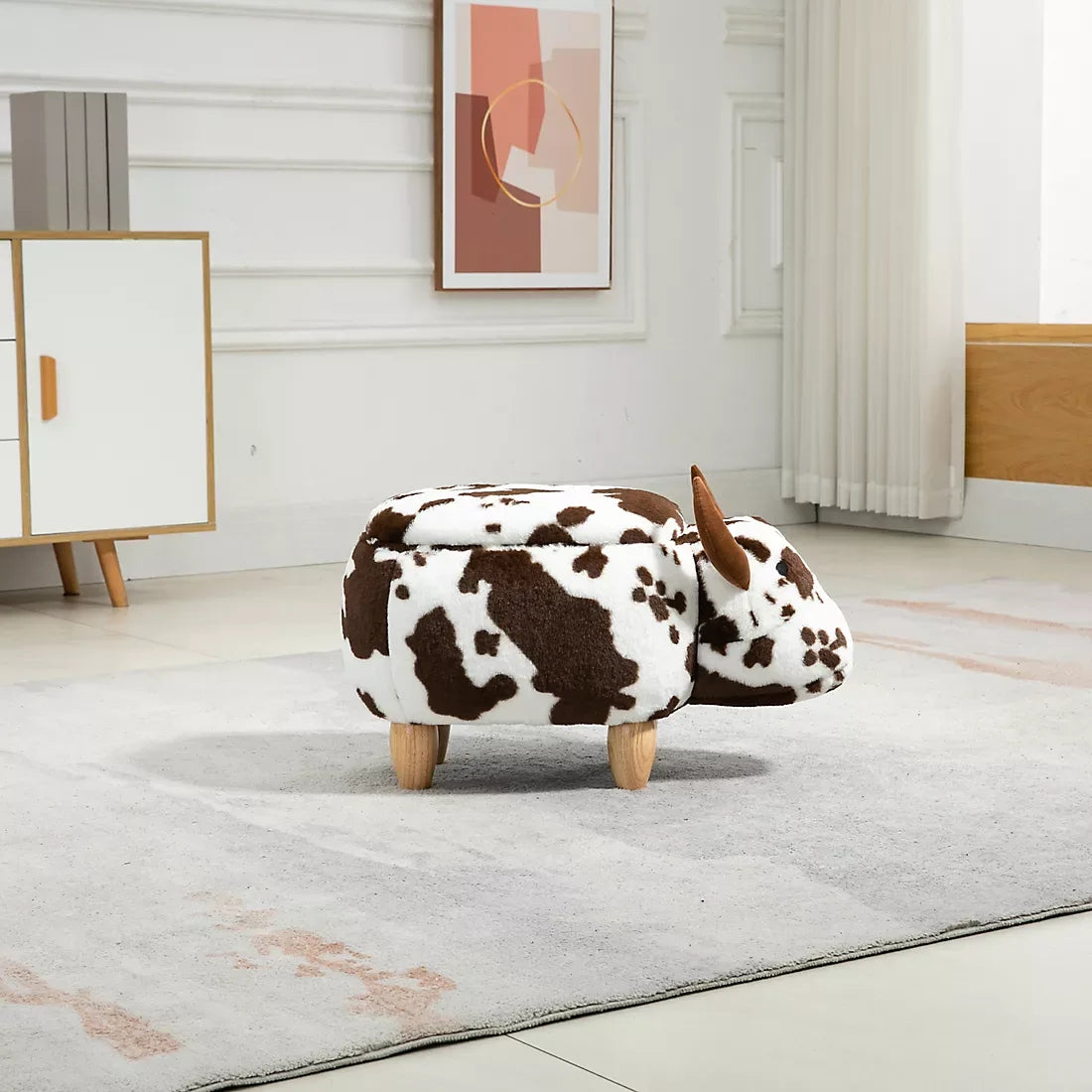 Home to Office Bernie the Brown Cow Ottoman - USA MEGA SHOP
