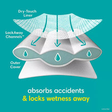 Training underwear absorbent system diagram: Dry-Touch Liner and outer cover
