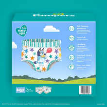 Pampers easy ups training underwear pack, blue-and-white character pattern, back view