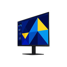 27-inch Samsung monitor with black bezel and stand, angled side view