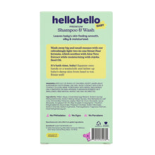 Baby shampoo & wash box back panel with Sweet Pear details, use, and warnings