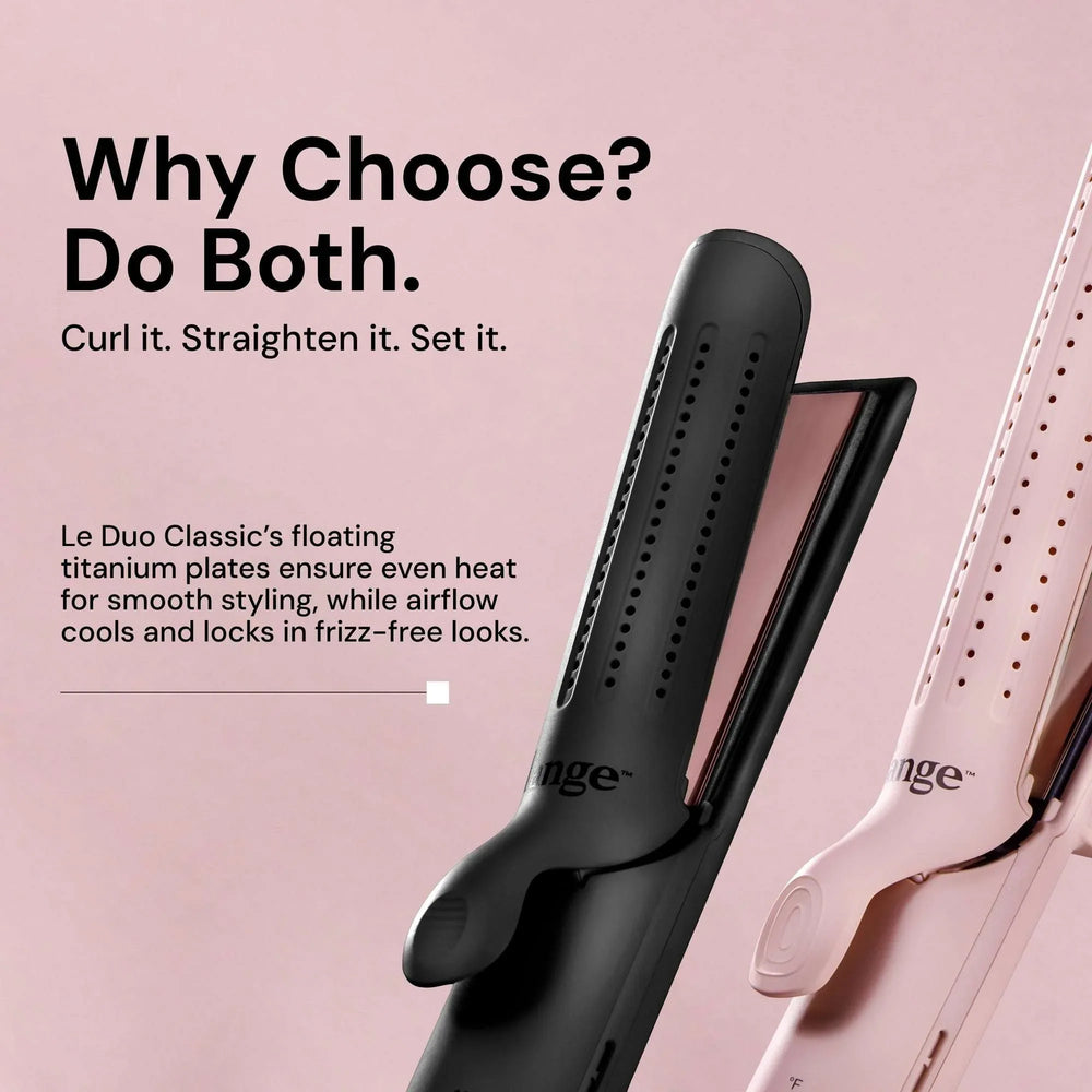 L'ange Hair Le Duo 360 Airflow Styler, Titanium Flat Iron Hair Straightener (Black) - USA MEGA SHOP