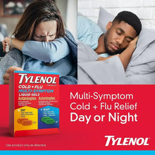 Tylenol Cold & Flu multi-symptom liquid gels combo pack box with Day or Night callout