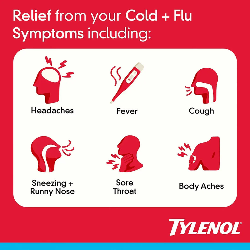 Tylenol Daytime & Nighttime Cold + Flu Multi-Symptom Liquid Gels, 72 Count - USA MEGA SHOP