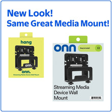 Black adjustable wall mount bracket product packaging with printed instructions