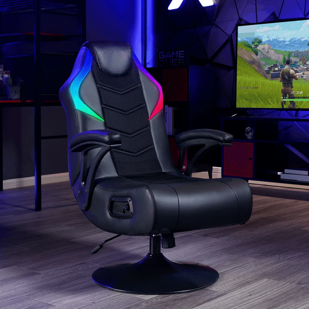 X Rocker Nemesis RGB Pedestal Gaming Chair, Black - USA MEGA SHOP