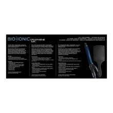 Long barrel curling iron and paddle brush shown on product information box