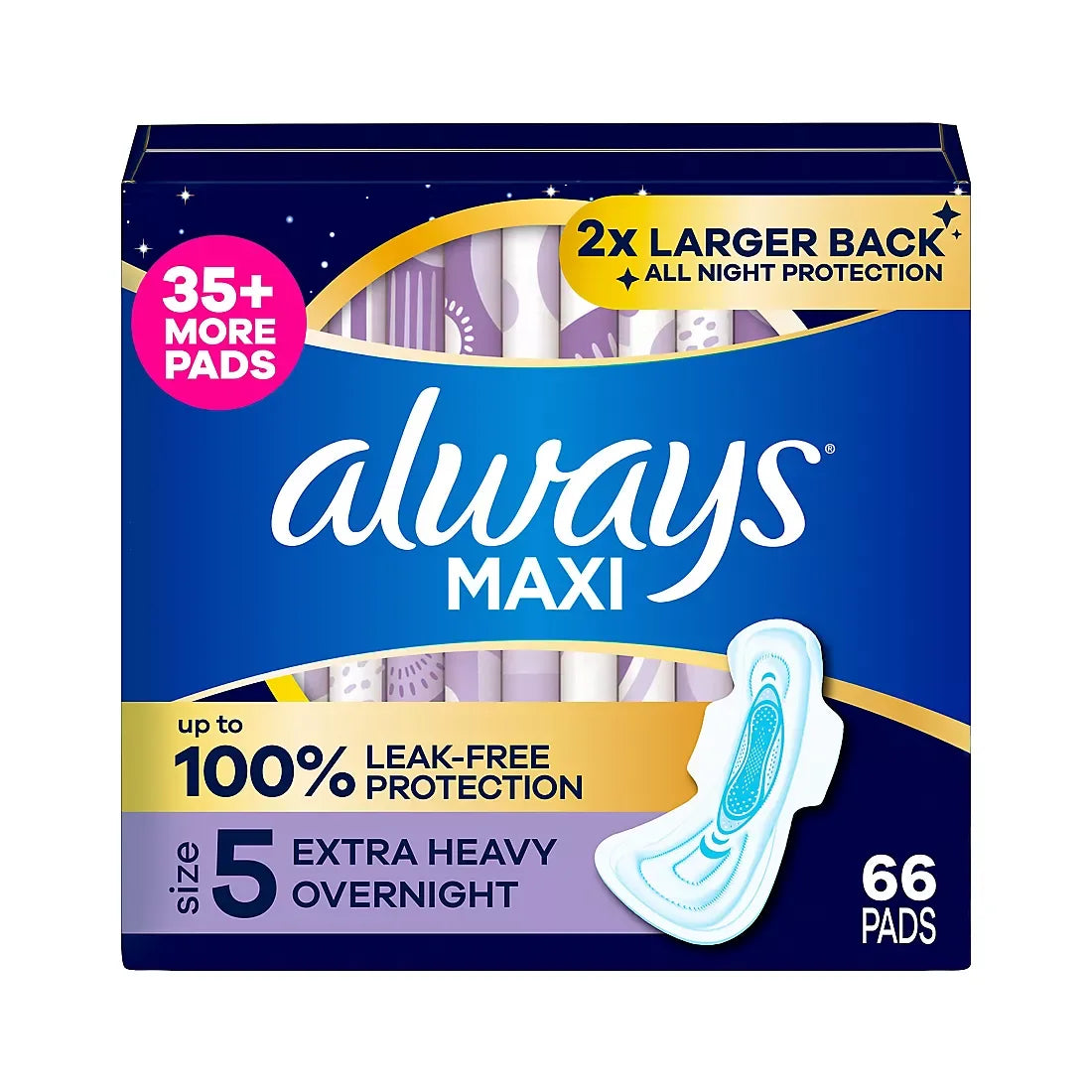 Always Ultra Thin Overnight Feminine Pads with Wings for Women, Size 4, Overnight, Unscented, 80 ct. - USA MEGA SHOP
