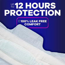 Ultra-thin overnight pad with wings, close-up view of absorbent white pad