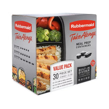 Rubbermaid TakeAlongs 30-piece meal prep container box, front and side views