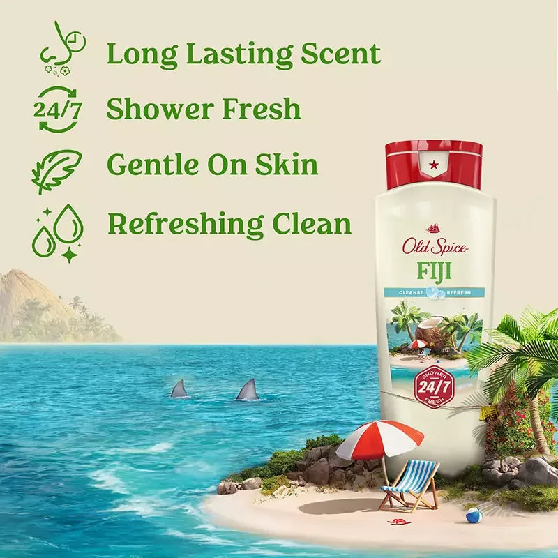 Old Spice Body Wash Variety Triple Pack for Men, Fiji, Moisturize, Deep Sea, 3 pk./18 oz. - USA MEGA SHOP