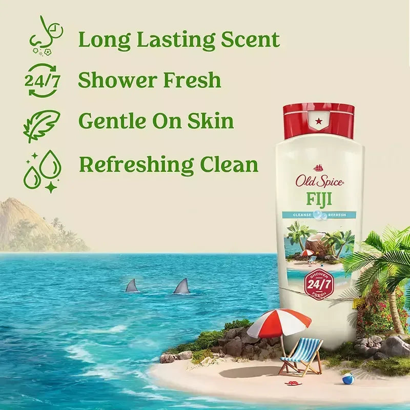 Old Spice Body Wash Variety Triple Pack for Men, Fiji, Moisturize, Deep Sea, 3 pk./18 oz.