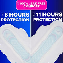 Ultra-thin feminine pads close-up showing two overlapping pad shapes
