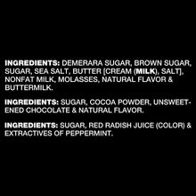 Ingredients and allergens panel for finishing sugar variety pack