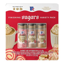 Finishing sugars variety pack with three flavor jars in metal canisters