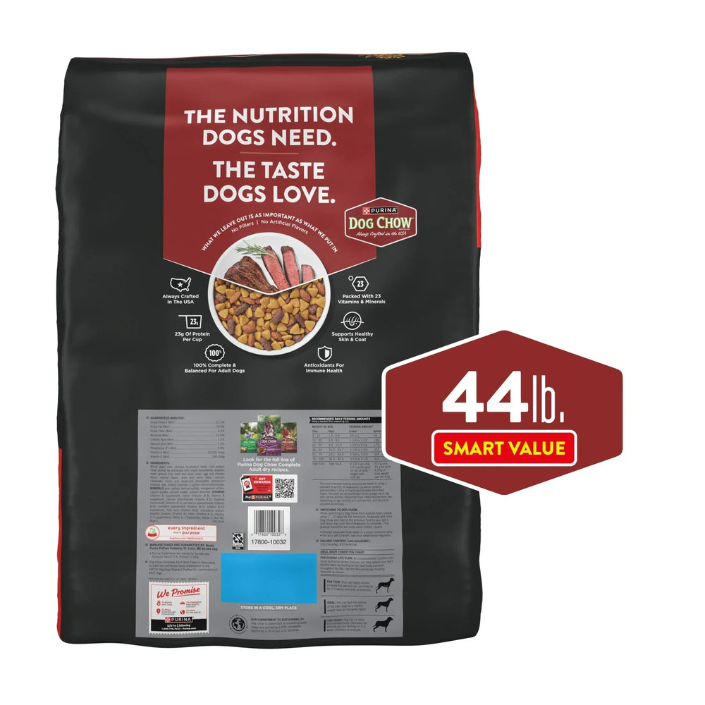 Purina Dog Chow Complete Adult Dry Dog Food, High Protein Real Beef - USA MEGA SHOP
