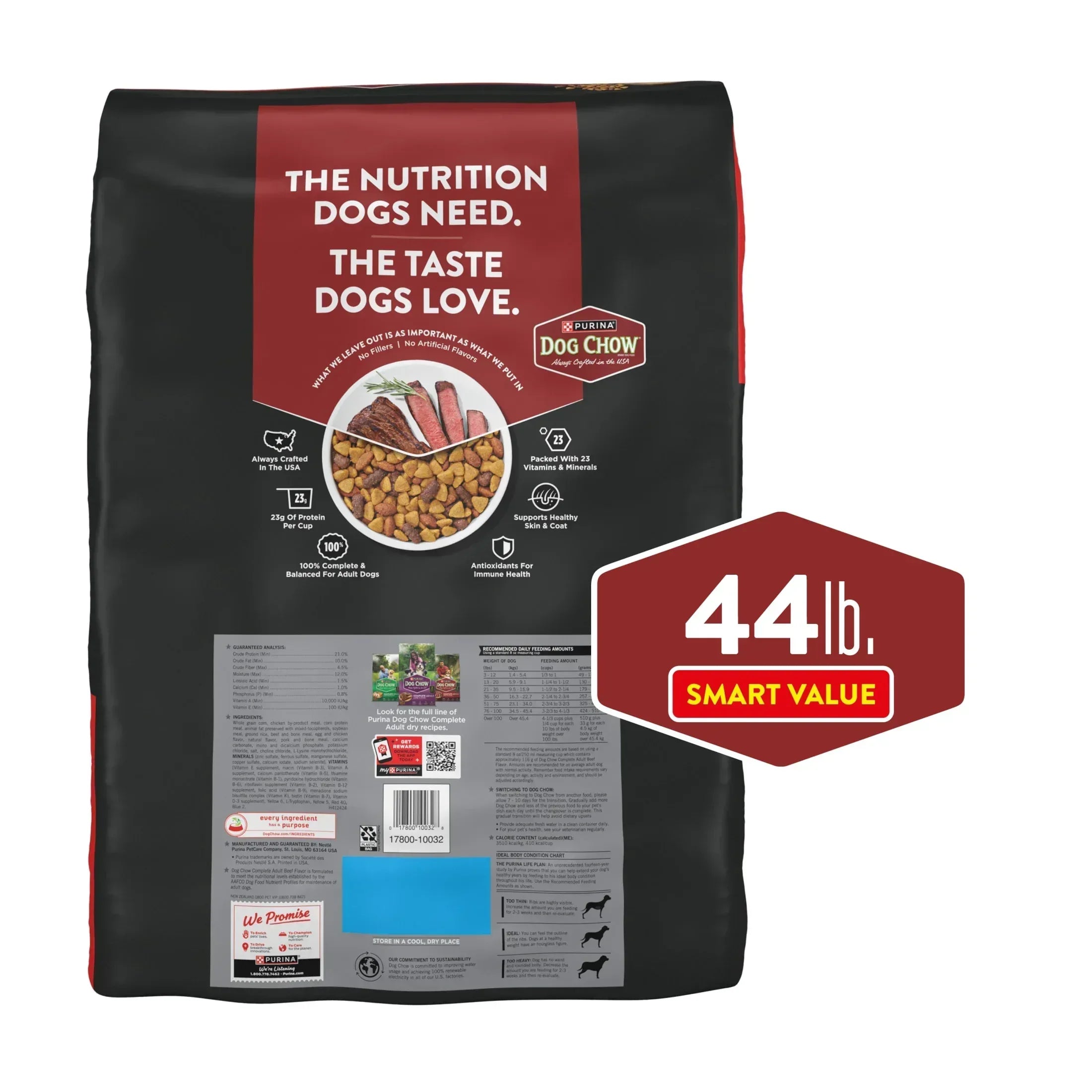 Purina Dog Chow Complete Adult Dry Dog Food, High Protein Real Beef