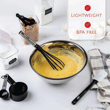 Lightweight mixing bowl with nylon whisk and spatulas from the Kaluns cooking utensil set