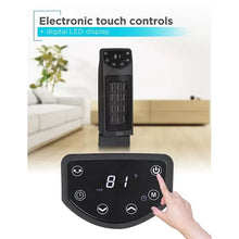 Ceramic desktop heater with touch controls and digital LED display, black