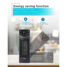 Ceramic desktop heater with timer and safety control panel, front grille, black