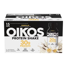 Oikos Protein Shake, Vanilla, 30g Protein, Shelf Stable, Bottles, 15 ct./12 fl. oz.