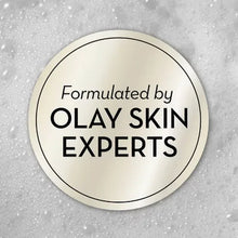 Formulated by Olay Skin Experts round seal on textured surface