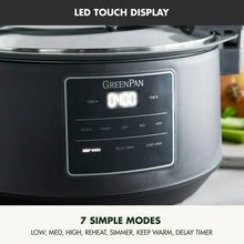 Slow cooker touch control display with LED numbers and preset mode labels